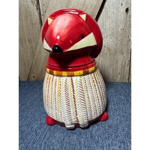 Meritage Red Fox Woodland Durastone Cookie Jar Canister 8 1/2"  Forest Animal